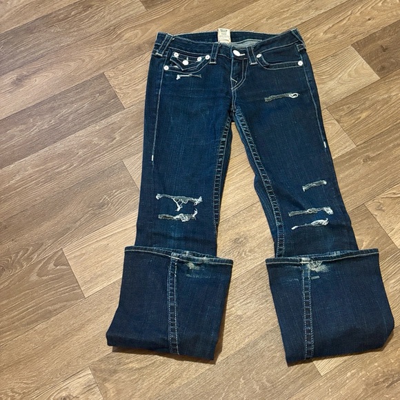 True Religion Distressed Flare Jeans Size 28 - Picture 10 of 10